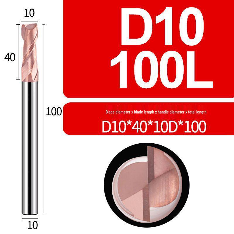 Tungsten Steel 2-Flute Carbide End Mill, 55° Keyway CNC Flat Bottom Cutter