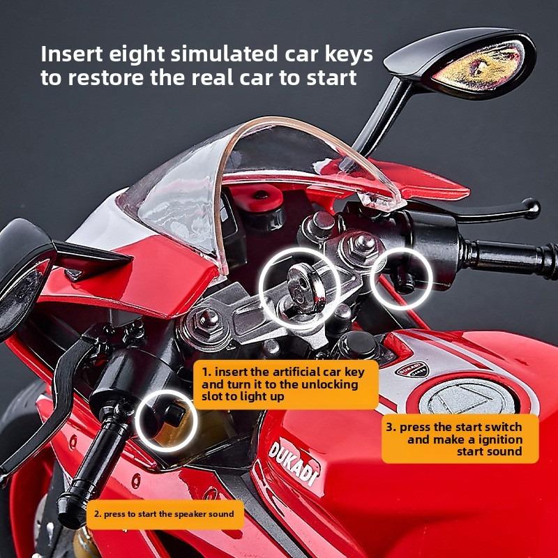 Simulation Spray 1:9 Ducati 1199 Super Motorcycle Alloy Model Diecast Collection Miniature Voiture Gift for Boyfriend Home Decor