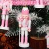 4Pcs Nutcracker Wood Craft Christmas Decorations for Shelves Mantel Display Wooden Nutcracker Ornaments Festive