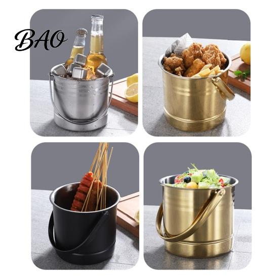 Ice Bucket for Drinks And Snacks Stainless Steel with Removable Strainer, Bar Wine Champagne Beer Chilling Cooler Red Wine, Portable Home KTV
