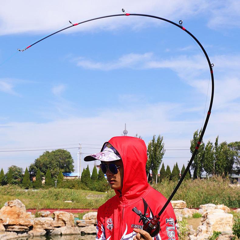 Adjustable Carbon Lure Rod with Gun Handle - Medium Light Weight, Straight Handle, Makou Leiqiang Rod for Casting Fishing.