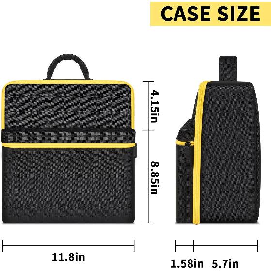 Car Jumper Starter Storage Bag Compatible With DEWALT DXAEJ14 Digital Portable Power Station Air Compressor, Carrying Case Holder Container (Black