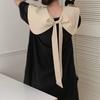 Korean Style Reversible Color-Block Dress with Bow and Doll Collar – College Niche Design, Short Skirt for Summer