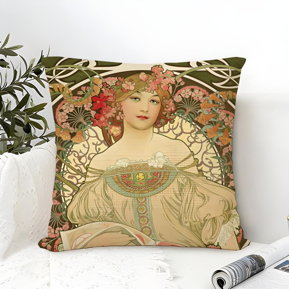 Art A-Alphonse M-Mucha Master Pillow Case linen pillow case sofa home decor cushion cover cushion cove