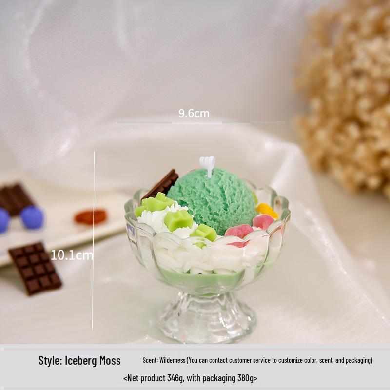 Handmade Scented Soy Wax Candle in Fruit Ice Cream Glass - Birthday Gift & Ornament