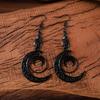 Punk Dark Stitching Crescent Moon Cool Fashion High-end All-match Earrings