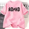 Adhd Printed Pattern TShirts Summer Unisex Casual Fashion Minimalist Tops Streetwear Y2k Oversize ONeck Short Sleeve TShirts