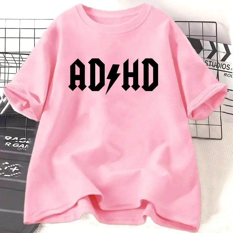 Adhd Printed Pattern TShirts Summer Unisex Casual Fashion Minimalist Tops Streetwear Y2k Oversize ONeck Short Sleeve TShirts