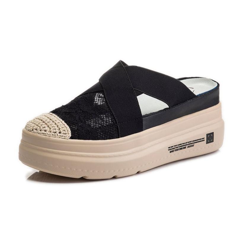 Fashion Sandals Women New Fashion Baotou Sandals Female Lace Thick Sole Breathable Lazy Fisherman Casual Shoes Women Zapatos Mujer