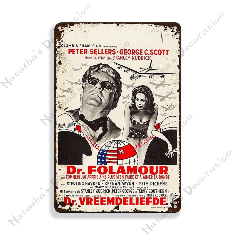 British Movie Poster Dr. Strangelove Metal Sign Retro Metal Poster Home Cafe Club Shop Home Bar Metal Plaque Industrial Decor