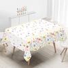 Spring Wildflowers Plastic Tablecloth Floral Grass Tablecover for Weddings, Mother's Day, Birthdays, Seasonal Spring Party Decor