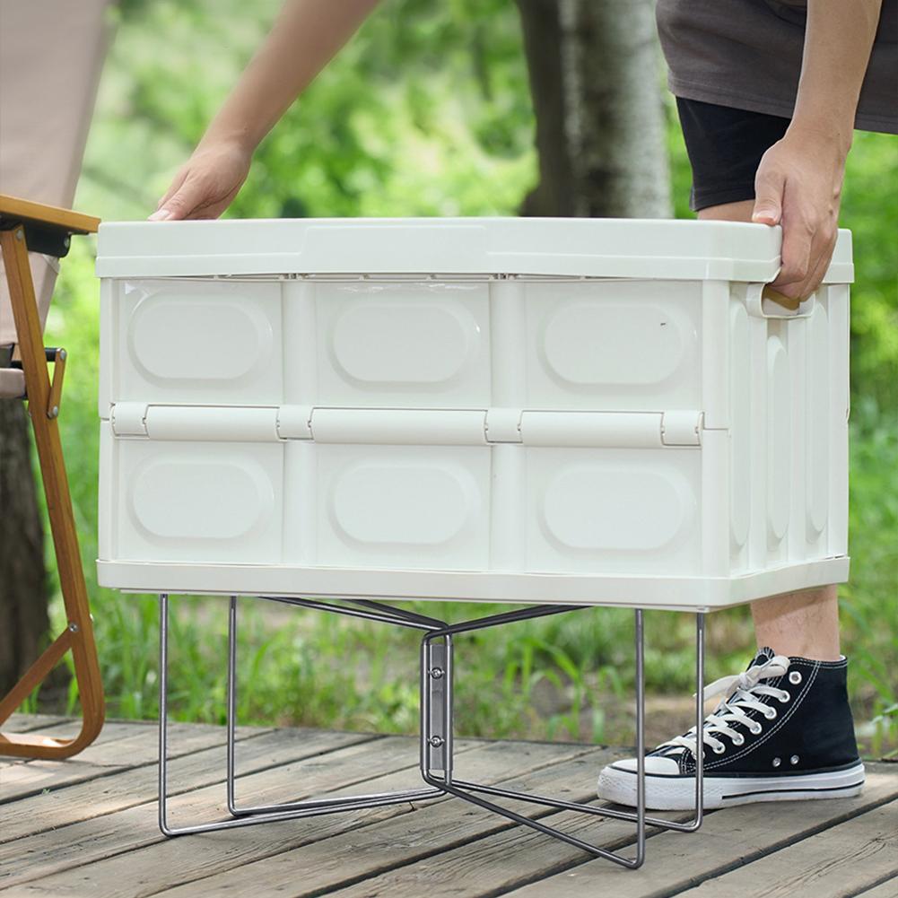 Cutie Camping Stand Pliabil Oțel Inoxidabil Organizator Exterior Suport Cutie Gheață Raft Suport Pliabil pentru Picnic în Aer Liber Pescuit