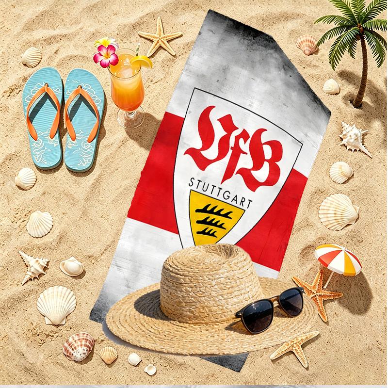 VfB Stuttgart Druck Strandtuch, Vielseitiges Leichtes Saugfähiges Strandtuch für Pool Surfen Yoga Badezimmer, Perfektes Geburtstags-Urlaubsgeschenk