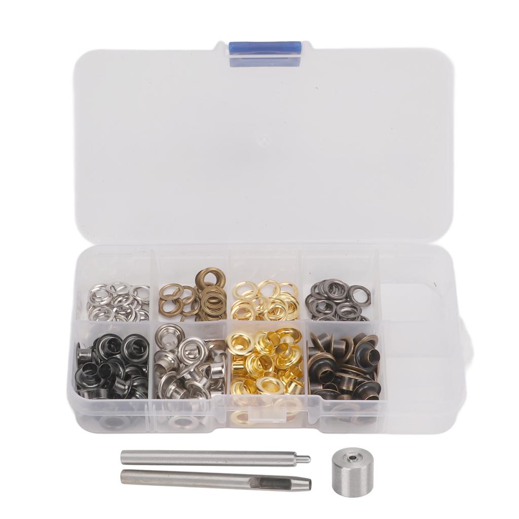 5mm Grommet Tool Kit Multicolor Sturdy Construction Iron Copper Grommet Set with Storage Box for