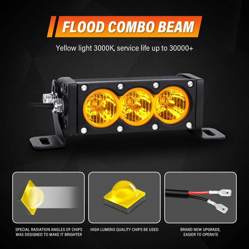 SKYWORLD LED Light Bar, Car Work Light, 6 Inch, 30 W, LED Work Light,