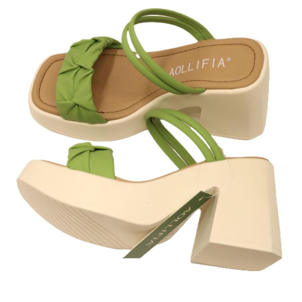 New French Style Coarse Heeled Sandals for Girls, High-end Counter Style, with A Straight Strap and Stunning High Heels