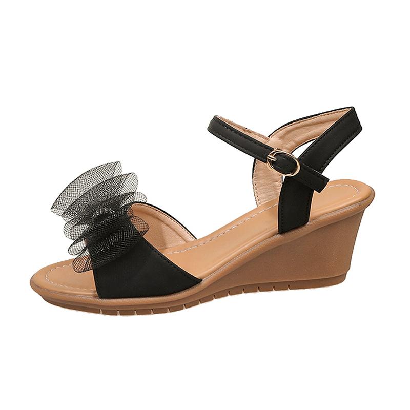 

Женские сандалии 2025 года с бантом-бабочкой, квадратным каблуком, на высоком каблуке, женская повседневная римская однолинейная обувь с пряжкой, сандалии для женщин 38 чёрный