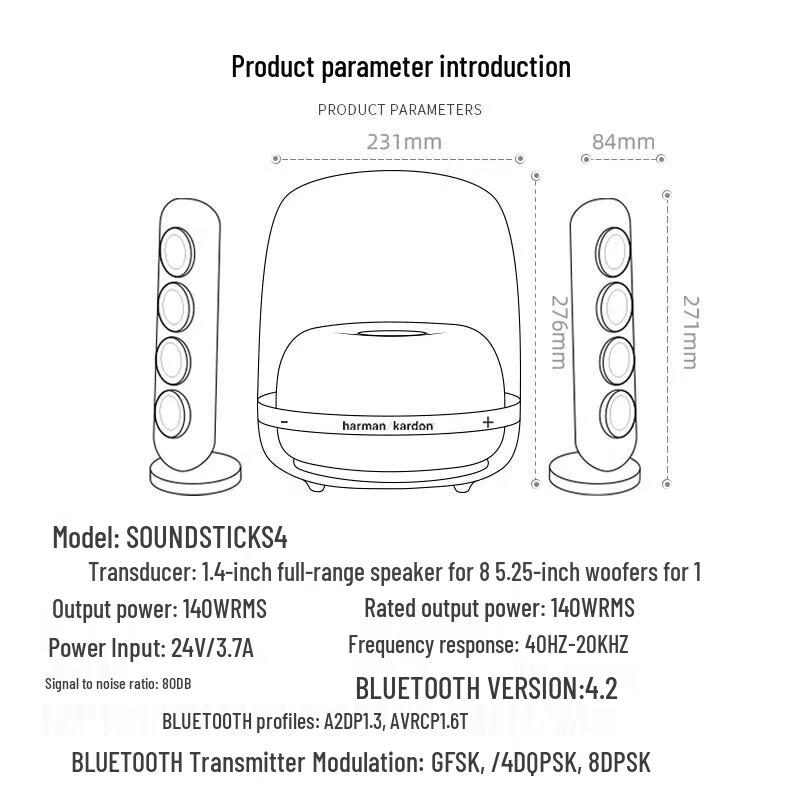 Harman Kardon Soundsticks 4 Bluetooth Desktop Speaker