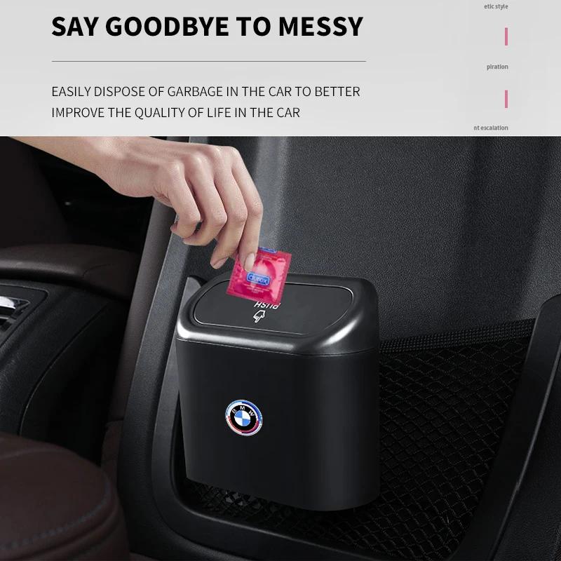Car Trash Can Portable Hanging Vehicle Garbage Case Car Logo For BMW E34 E46 E39 E38 E90 E60 E36 F30 F30 F10 E92 E38 E91 M3 M5
