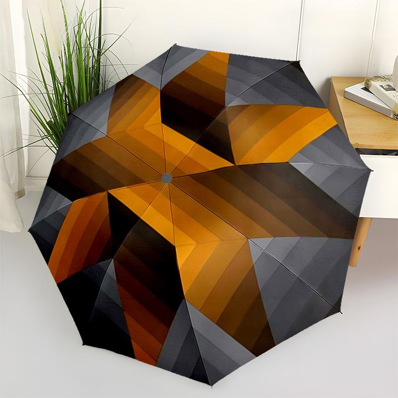 

1pc Geometric Pattern Umbrella Portable Folding Umbrella Durable Iron Frame, Suitable for All Seasons Home Travel Outdoor yy260319007