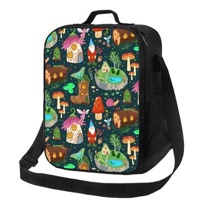 Bolsas de Almuerzo Térmicas Aisladas con Patrón de Gnomo de Jardín Tote de Almuerzo Portátil para Mujer para Trabajo Escuela Viaje Almacenamiento Caja de Comida Bento