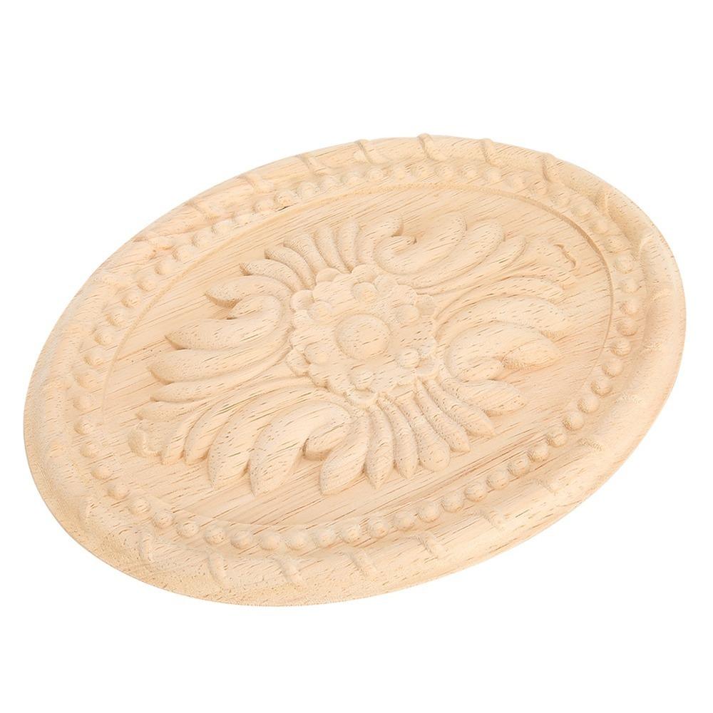 7.87x5.71x0.39in Wood Carved Applique Wooden Carved Wood Decal Decorative Wood Panel Window