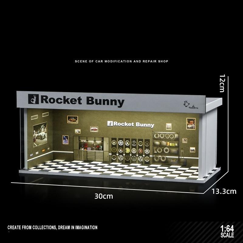 Parkplatz für 1/64 Automodelle Garagen-Szenenbeleuchtung Version Einfache Montage Automodell-Displaybox zur Aufbewahrung von Schreibtisch-Kleinkram brown