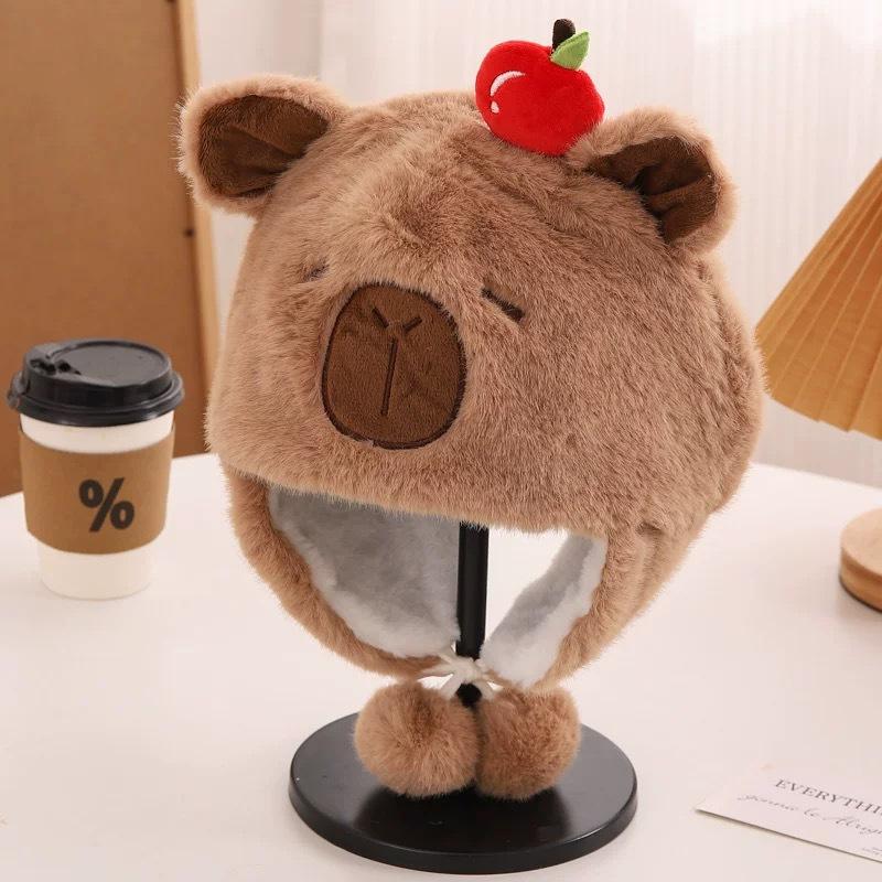 

Осенью и зимой лицо маленькое, пуловерная шапка защищает от холода и тепла, а для защиты ушей используется модная и милая шапка Lei Feng. M（56-58cm） темно-коричневого