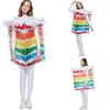 Vibrant Cream Layered Cake Cosplay Costume Unisex Rainbow Themed Outfit For Parties