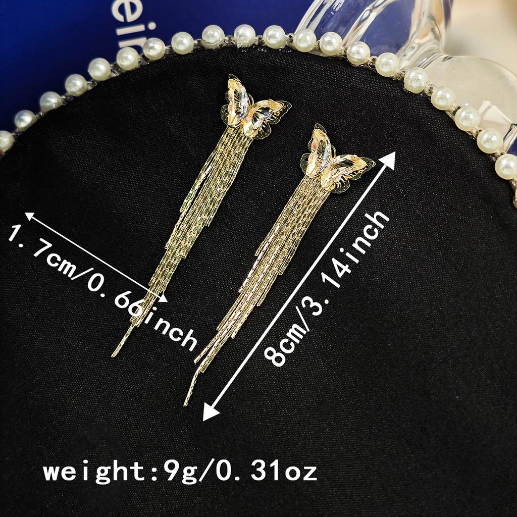 Sparkling Butterfly Tassel Earrings for Women with Unique Design