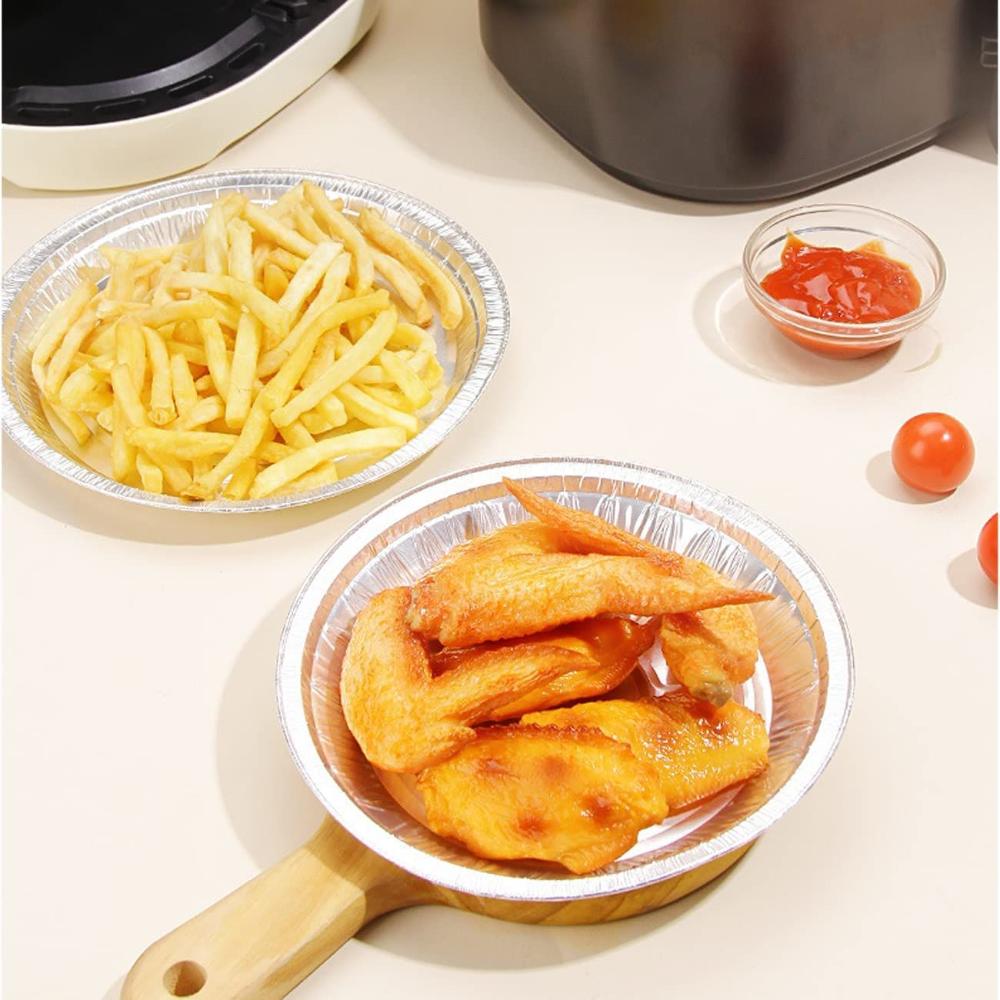 Baking Roasting Aluminum Foil Tin Box Containers Air Fryer Liner Round Aluminium Foil Trays