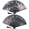 Bamboo Japanese Silk Floral with Fan for Fireworks Japanese Gift [boshiho] Fan, Style, Summer, Stylish, Pattern, Case, Kimono, Festivals, Displays,