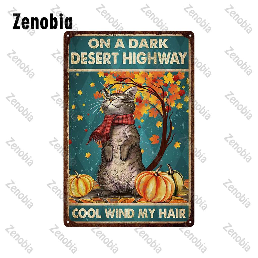 Animal Pet Black Cat Metal Poster Funny Vintage Plaque Metal Signs Tin Signs Cat Sitting On Toilet Tin Plate for Bathroom Decor