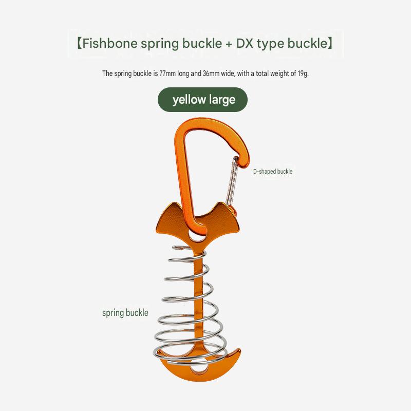 Anchor Type Fishbone Spring Fixed Tent Pegs Aluminum Alloy 4mm Thick for Outdoor Camping Deck Plank Road Windproof Rope