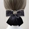 1Pcs Queen Memorial Mesh Flower Bowknot Bun Snood Black Headwear Net Crochet Bow Fine/Loose Mesh Funerals Accessories
