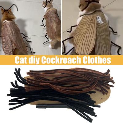 Cat Cockroach Costume DIY Cockroach Wings Set Handmade Pet Cosplay Apparel for Small Medium Cats Dogs Dress Up Accessory