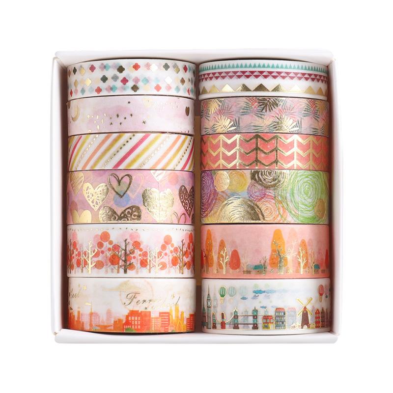 12Pcs Sakura Washi Tape Scrapbooking Supplies Masking Tape Decorativa School Supplies Diary Decoration Washitape