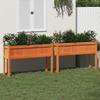 VidaXL Planters 2 Pcs with Legs Wax Brown Solid Pine Wood 837569