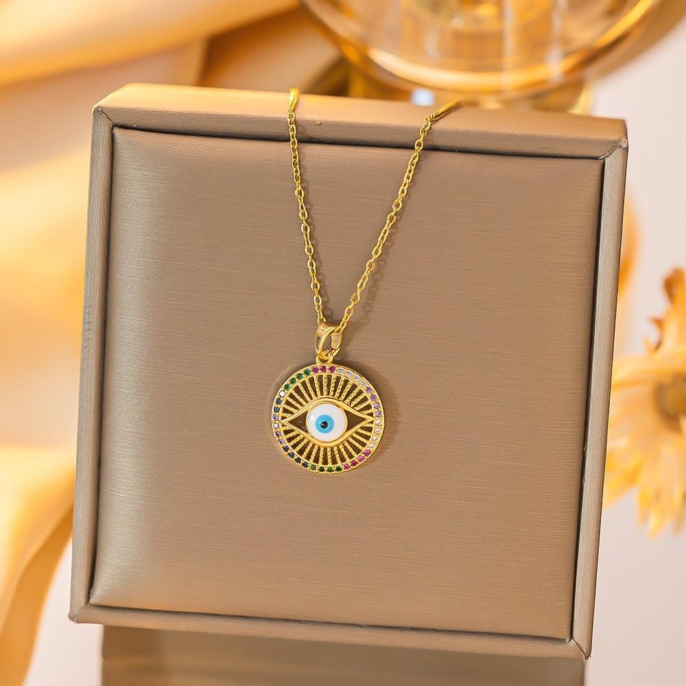 Pendant Glaze Luxury Necklace Pleated Devil's Eye Banquet Clothes Neck Chain  Party Favors