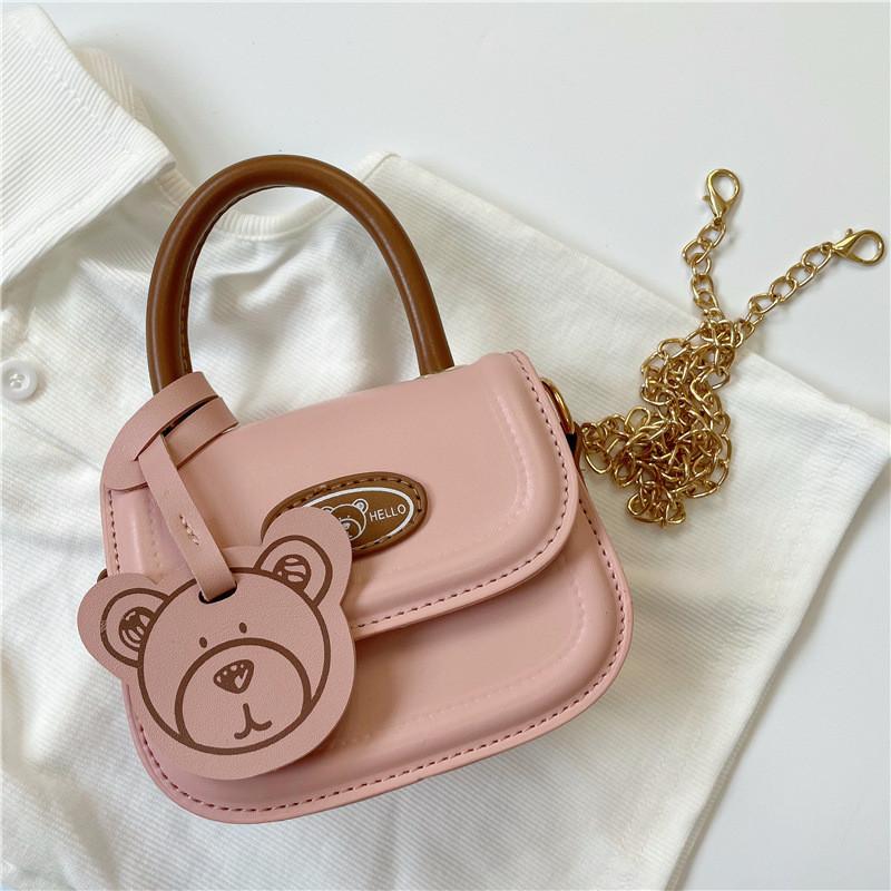 Adorable Korean Style Cartoon Bear Mini Handbag For Kids With Cute Pu Design