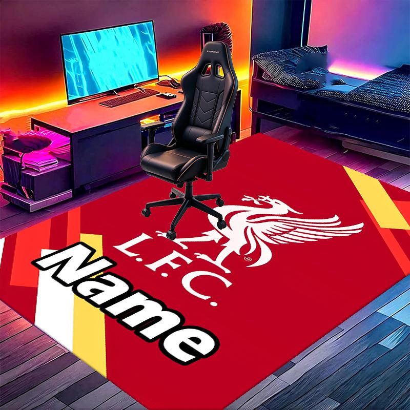 Custom Name Personalized Football Team F.C Print Carpet, Versatile Home Decor Rug, for Playroom, Apartment, Balcony, Entryway, Hallway Gift