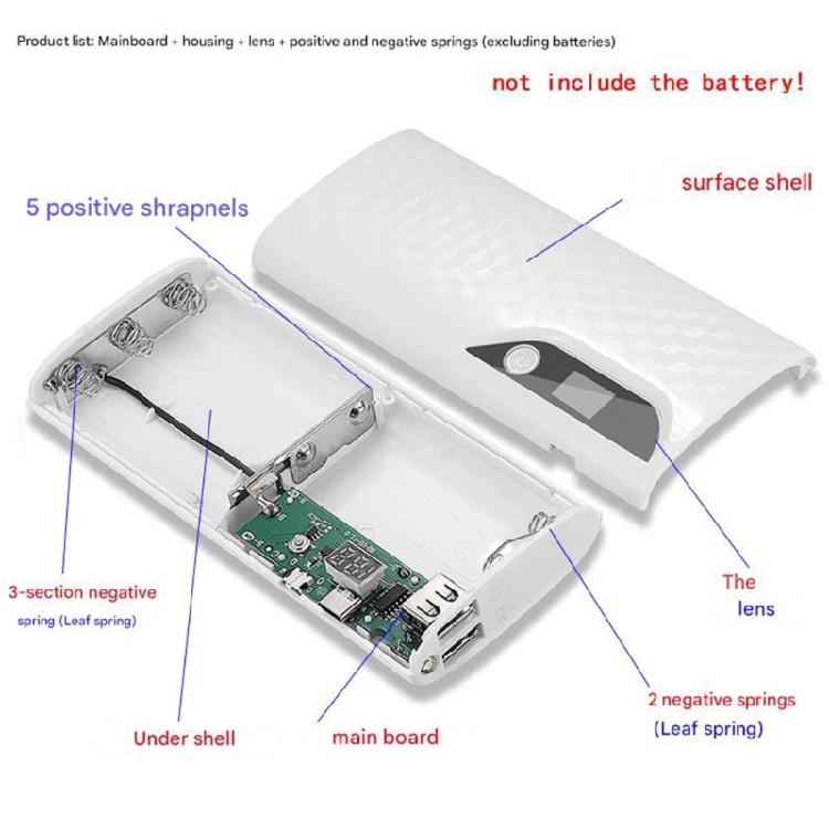 Practical 18650 Mobile Battery Case 5 Cells Detachable Design Easy Assembly LED Power Display Suitable for Enthusiasts