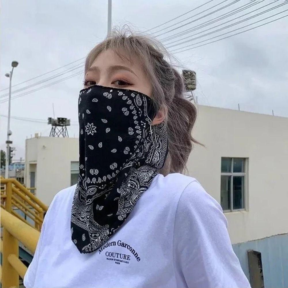 Solid Color Sun Protection Face Cover Sunscreen Face Scarf Face Gini Mask Summer