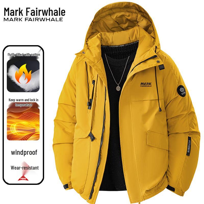 Mark Fairwhale Herren Kapuzen Baumwoll-Wattierte Jacke