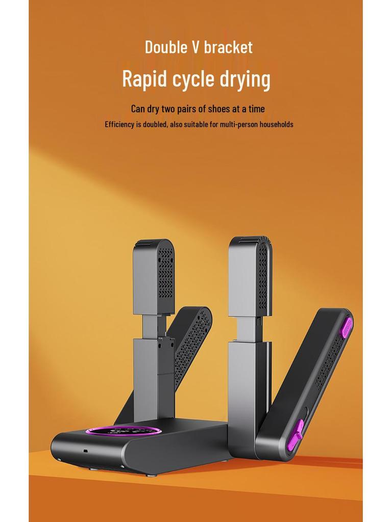 2025 Portable Folding Shoe Dryer with Dehumidifying, Odor Removal, Timer, and Quick Drying Features