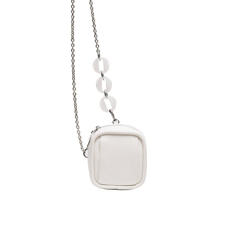 IELGY fashion chain western style letters texture white Mini high sense one shoulder square messenger bag