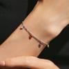 Rainbow Colorful Zircon Bracelet 925 Sterling Silver Fashion Delicate Link Chain Bracelet For Women Girls Fine Jewelry