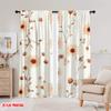 2pcs,2D plane printing Curtains Sunflower Harmony Polyester Easy Install (without rod) All Seasons Ldeal for Living Room and