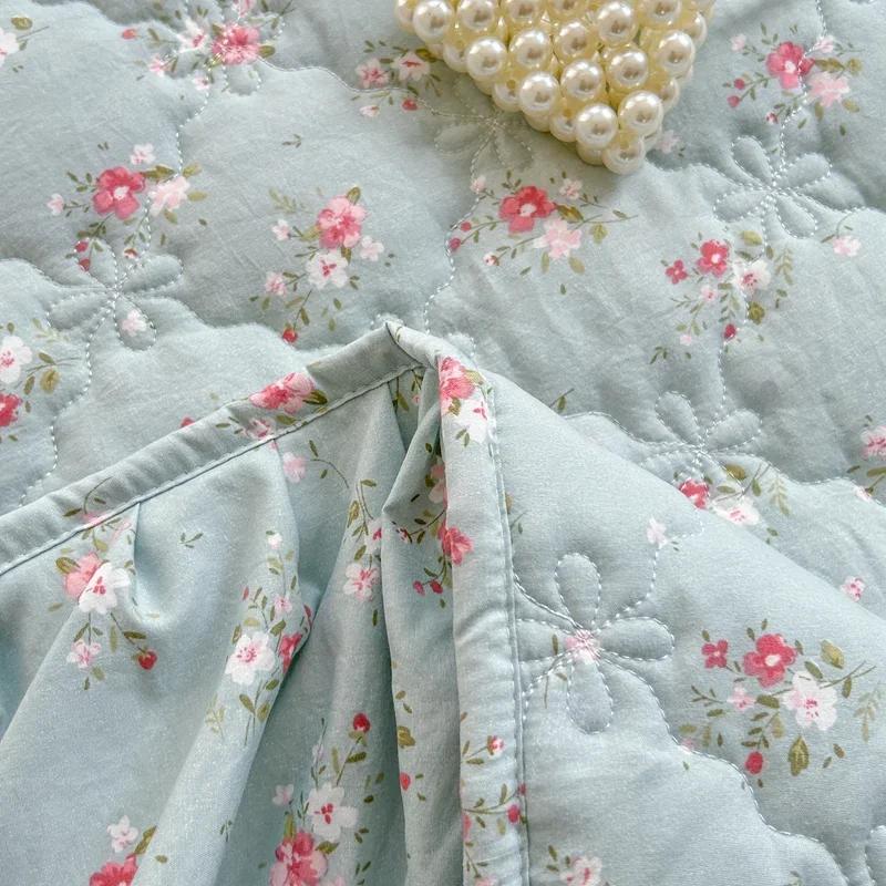 1pc Quilted Bed Skirt Four Corners With Elastic Flower Printed Thickened Mattress Bed Skirt Single/Queen/King Bed Sheet Skirt