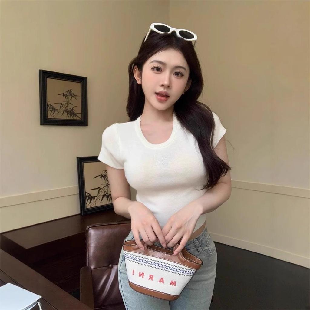 2025 Women's Summer Slim Fit Back Cutout Tee with Drawstring - Pure & Stylish